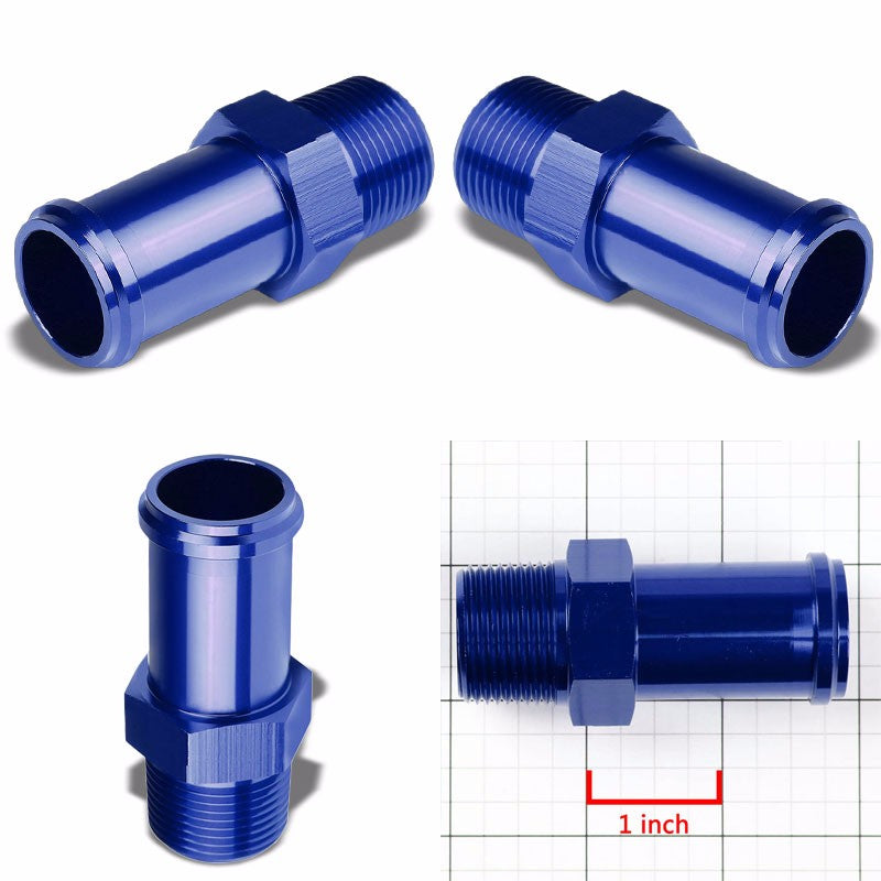 Blue 3/4" NPT Male Straight To 1.00" Hose Port Nipple Oil/Fuel Fitting Adaptor BuildFastCar