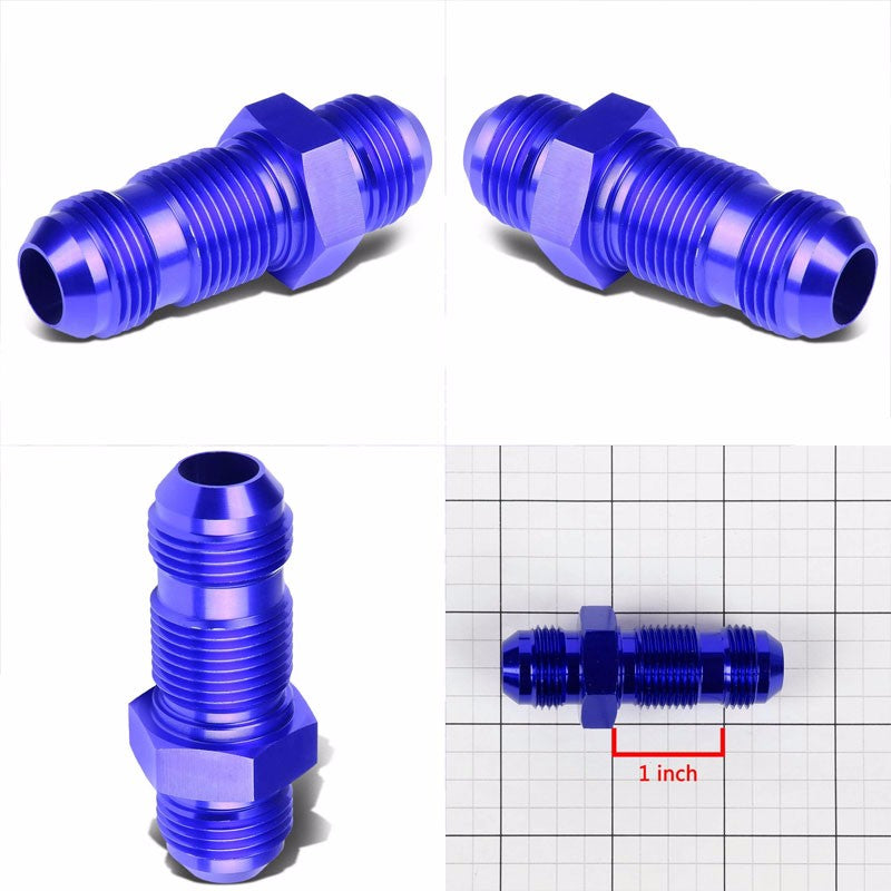 Blue Male Straight 1/8-27 NPT Flare Bulkhead Oil/Fuel Hose 8AN Fitting Adapter BuildFastCar