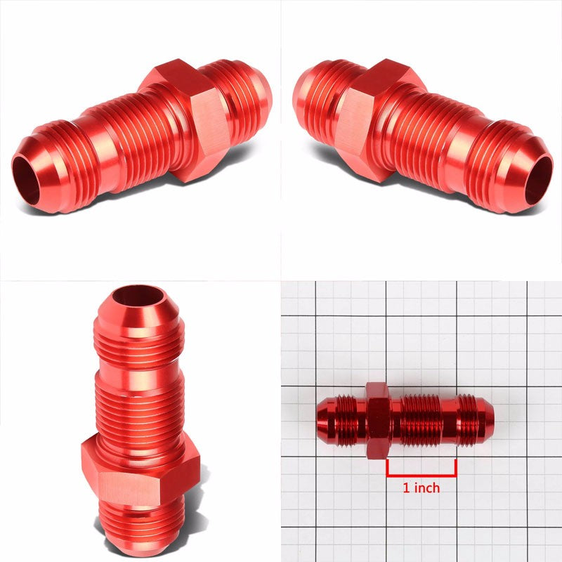 Red Male Straight 1/8-27 NPT Flare Bulkhead Oil/Fuel Hose 8AN Fitting Adapter BuildFastCar