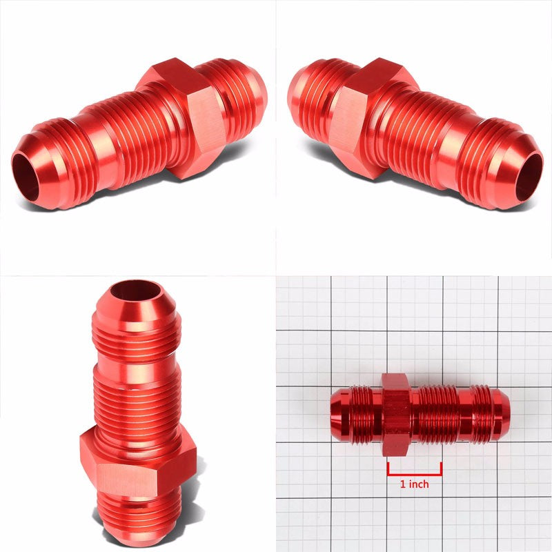 Red Male Straight 1/8-27 NPT Flare Bulkhead Oil/Fuel Hose 12AN Fitting Adapter BuildFastCar