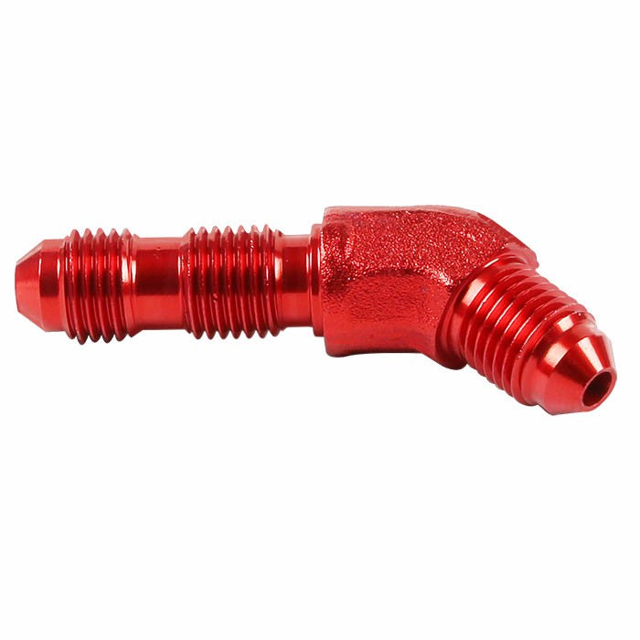 Red Male 45 Degree 1/8-27 NPT Flare Bulkhead Oil/Fuel Hose 4AN Fitting Adapter BuildFastCar