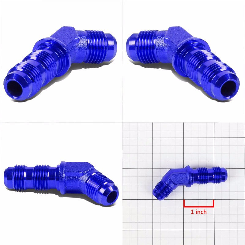 Blue Male 45 Degree 1/8-27 NPT Flare Bulkhead Oil/Fuel Hose 8AN Fitting Adapter BuildFastCar