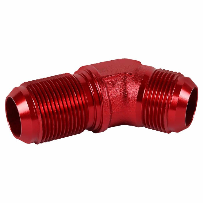 Red Male 45 Degree 1/8-27 NPT Flare Bulkhead Oil/Fuel Hose 16AN Fitting Adapter BuildFastCar