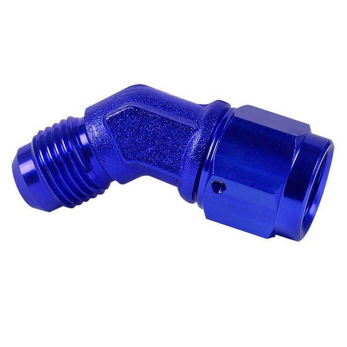 Blue 45 Degree Female/Male 1/8-27 NPT Flare Bulkhead 8AN Oil/Fuel Hose Fitting BuildFastCar