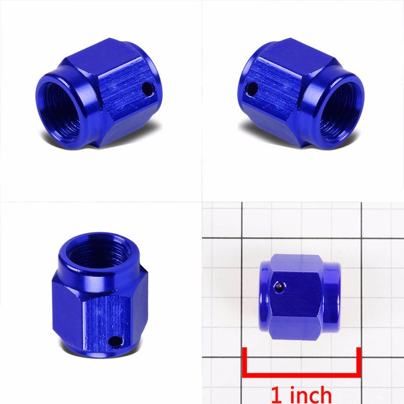 Blue Female 3/16" Hex Head Flare Cap Nut Plug Oil/Fuel Hose 3AN Fitting Adapter BuildFastCar
