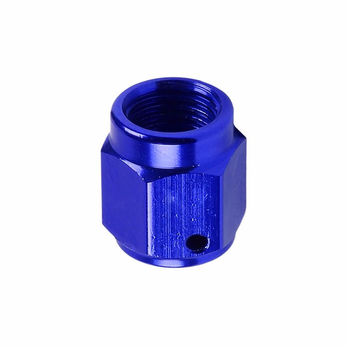 Blue Female 1/4" Hex Head Flare Cap Nut Plug Oil/Fuel Hose 4AN Fitting Adapter BuildFastCar