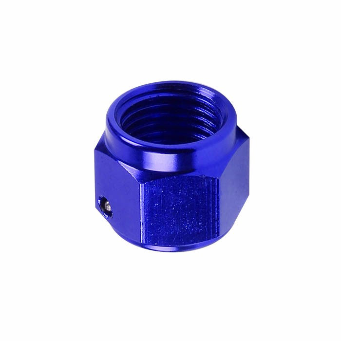 Blue Female 3/8" Hex Head Flare Cap Nut Plug Oil/Fuel Hose 6AN Fitting Adapter BuildFastCar