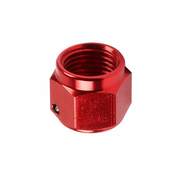 Red Female 3/8" Hex Head Flare Cap Nut Plug Oil/Fuel Hose 6AN Fitting Adapter BuildFastCar