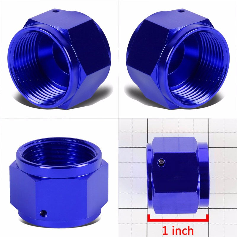 Blue Female 5/8" Hex Head Flare Cap Nut Plug Oil/Fuel Hose 10AN Fitting Adapter BuildFastCar