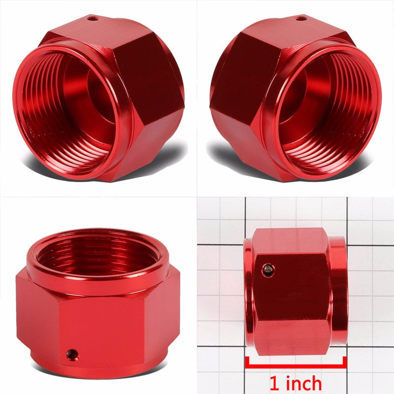 Red Female 5/8" Hex Head Flare Cap Nut Plug Oil/Fuel Hose 10AN Fitting Adapter BuildFastCar