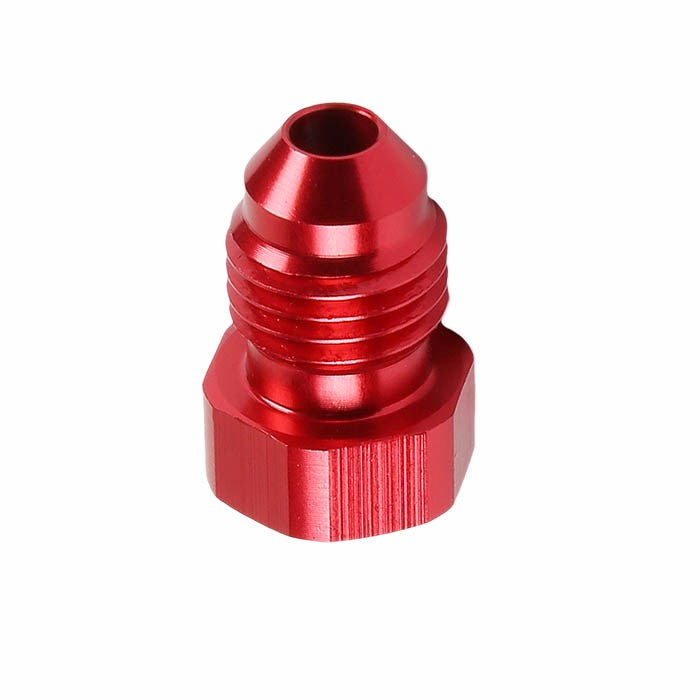 Red Aluminum Male Flare Head Nut Plug Lock Oil/Fuel Hose 4AN Fitting Adapter BuildFastCar
