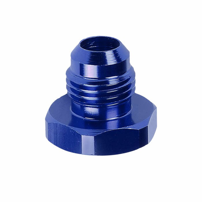 Blue Aluminum Male Flare Head Nut Plug Lock Oil/Fuel Hose 6AN Fitting Adapter BuildFastCar