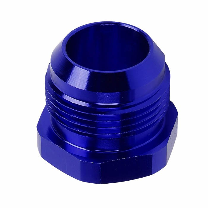 Blue Aluminum Male Flare Head Nut Plug Lock Oil/Fuel Hose 16AN Fitting Adapter BuildFastCar