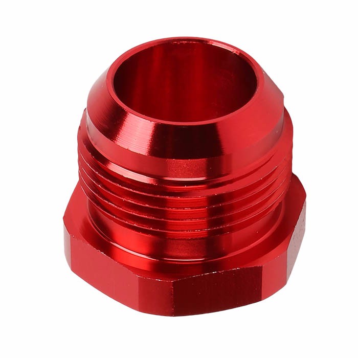 Red Aluminum Male Flare Head Nut Plug Lock Oil/Fuel Hose 16AN Fitting Adapter BuildFastCar