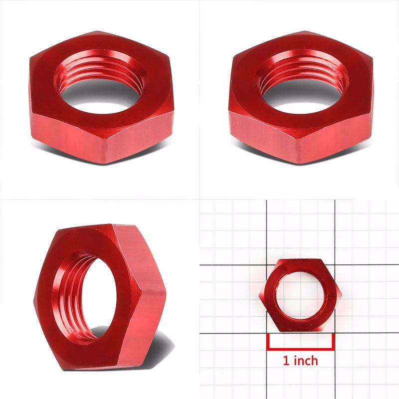 Red Aluminum Sealing Bulkhead Seal Plug Oil/Fuel Hose Nut 8AN Fitting Adapter BuildFastCar