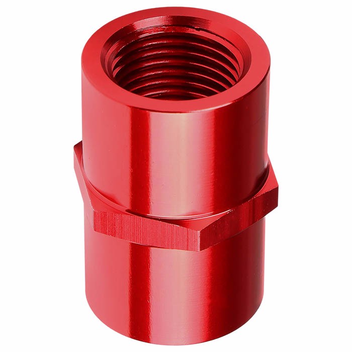 Red Female Taper Coupler Pipe 1/8" NPT Thread Oil/Fuel Hose 2AN Fitting Adapter BuildFastCar