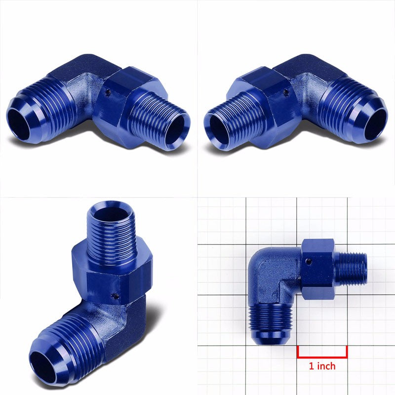 Blue Aluminum 10AN Male-3/8" NPT Male 90 Degree Oil/Fuel Hose Fitting Adapter BuildFastCar