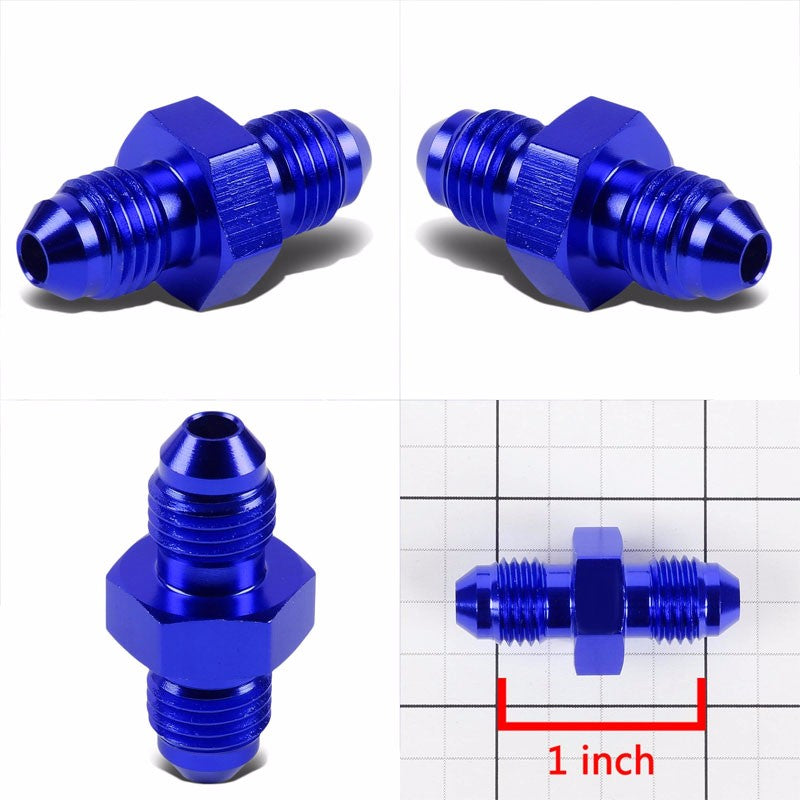 Blue Aluminum Male/Male Flare Straight Coupler Oil/Fuel Hose 4AN Fitting Adapter BuildFastCar