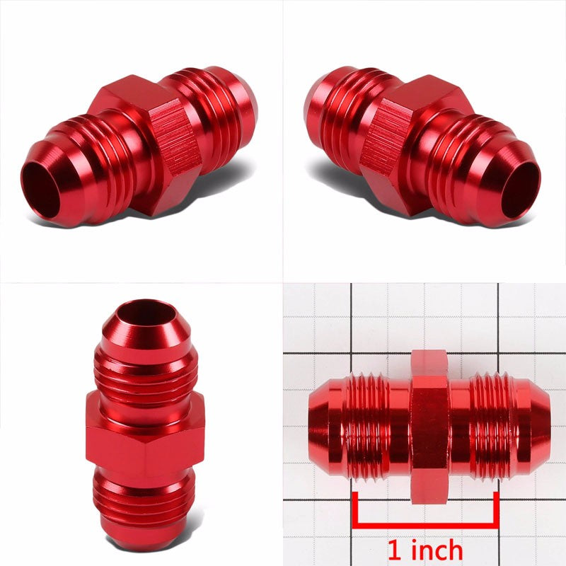 Red Aluminum Male/Male Flare Straight Coupler Oil/Fuel Hose 8AN Fitting Adapter BuildFastCar