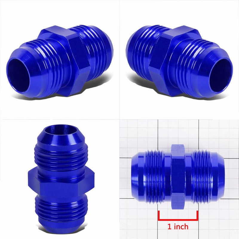 Blue Aluminum Male/Male Flare Straight Coupler Oil/Fuel 16AN Fitting Adapter BuildFastCar