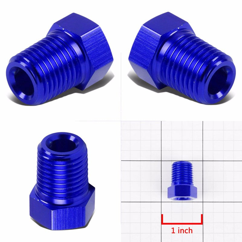 Blue Aluminum 1/8" Female-1/4" Male NPT Bushing Oil/Fuel Reducer Fitting Adapter BuildFastCar