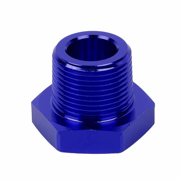Blue Aluminum 1/4" Female-3/4" Male NPT Bushing Oil/Fuel Reducer Fitting Adapter BuildFastCar