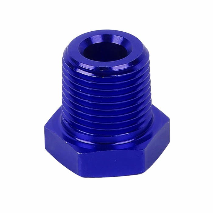 Blue Aluminum 1/8" Female-3/8" Male NPT Bushing Oil/Fuel Reducer Fitting Adapter BuildFastCar
