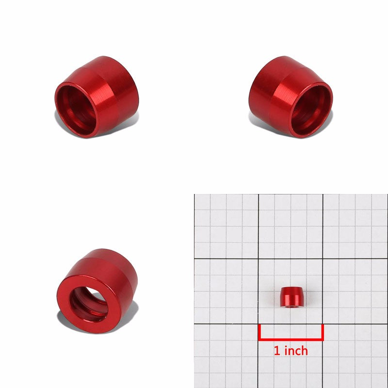 Red Aluminum Olive Insert Flare Oil/Fuel Hose Line Tubing 4AN Fitting Adapter BuildFastCar