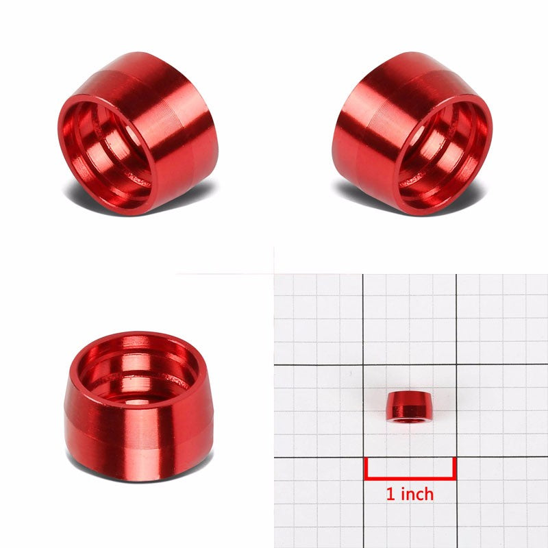 Red Aluminum Olive Insert Flare HOil/Fuel ose Line Tubing 6AN Fitting Adapter BuildFastCar