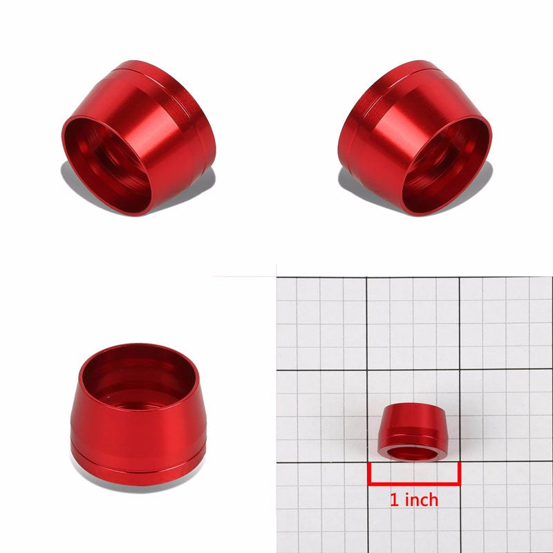 Red Aluminum Olive Insert Flare Oil/Fuel Hose Line Tubing 10AN Fitting Adapter BuildFastCar
