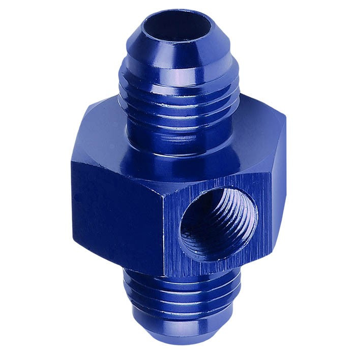 Blue Aluminum Male Flare Union 1/8" NPT Side Port Pressure 6AN Fitting Adapter BuildFastCar