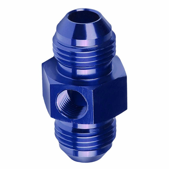 Blue Aluminum Male Flare Union 1/8" NPT Side Port Pressure 8AN Fitting Adapter BuildFastCar