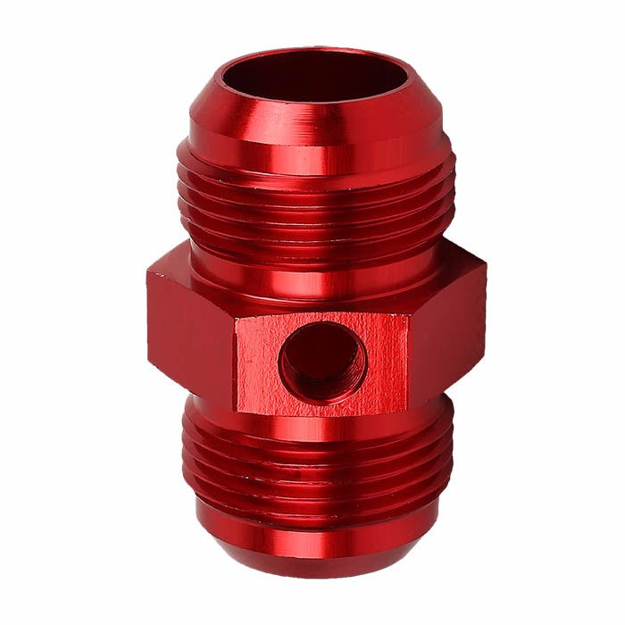 Red Aluminum Male Flare Union 1/8" NPT Side Port Pressure 16AN Fitting Adapter BuildFastCar