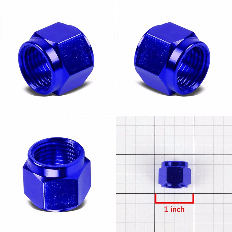 Blue Aluminum Female Tube/Line Sleeve Nut Flare Oil/Fuel 6AN Fitting Adapter BuildFastCar