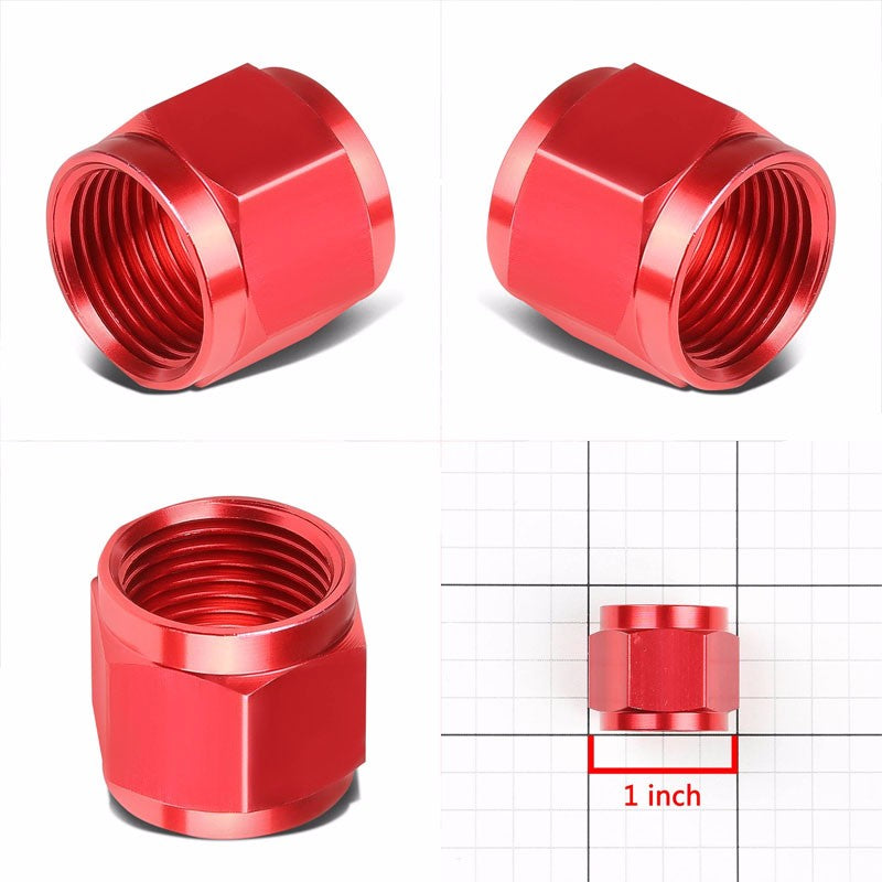 Red Aluminum Female Tube/Line Sleeve Nut Flare Oil/Fuel 8AN Fitting Adapter BuildFastCar
