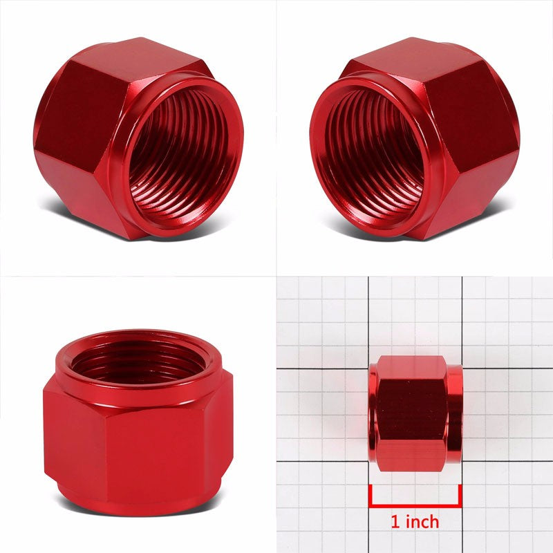 Red Aluminum Female Tube/Line Sleeve Nut Flare Oil/Fuel 10AN Fitting Adapter BuildFastCar