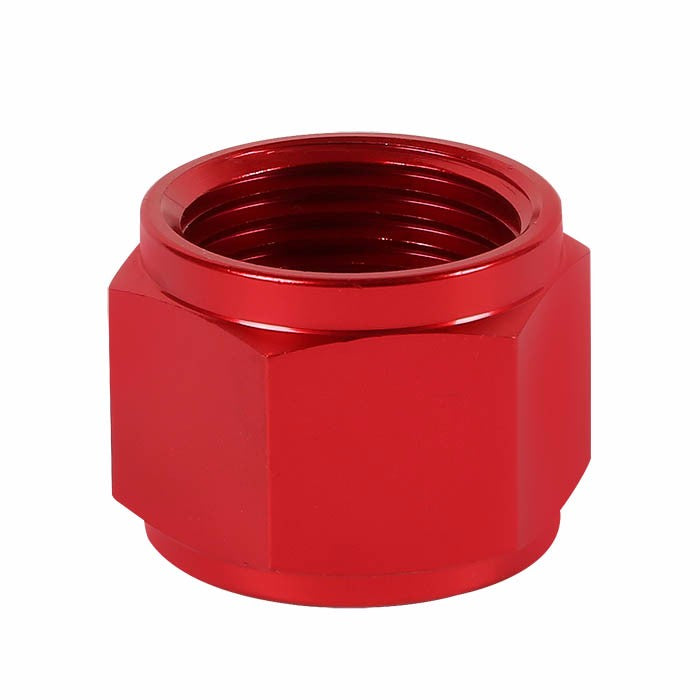 Red Aluminum Female Tube/Line Sleeve Nut Flare Oil/Fuel 16AN Fitting Adapter BuildFastCar
