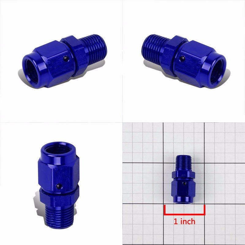 Blue 3AN Female Flare-1/8" NPT Male Reducer Swivel Hose B-Nut Fitting Adapter BuildFastCar