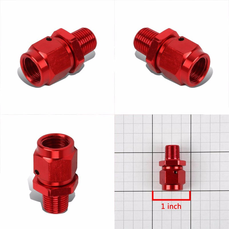 Red 4AN Female Flare-1/8" NPT Male Reducer Swivel Hose B-Nut Fitting Adapter BuildFastCar
