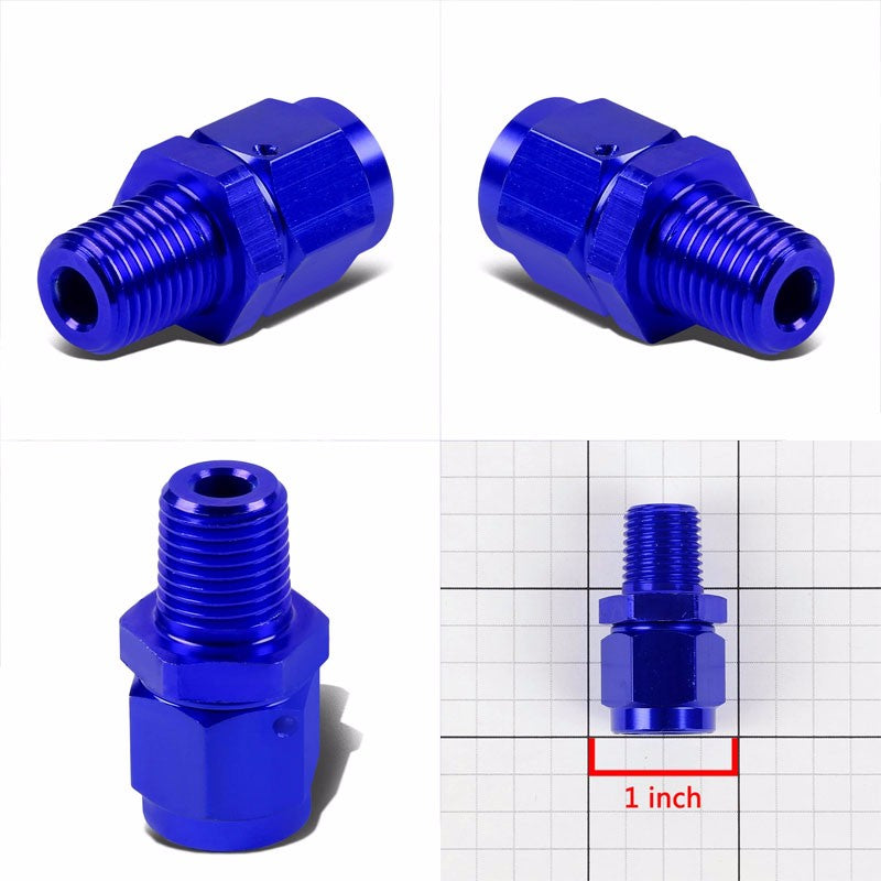 Blue 6AN Female Flare-3/8" NPT Male Reducer Swivel Hose B-Nut Fitting Adapter BuildFastCar