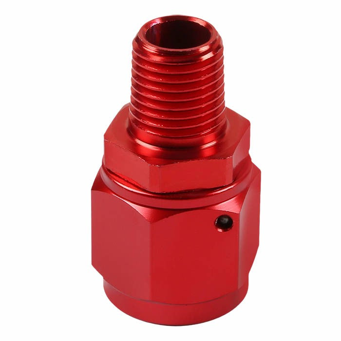 Red 8AN Female Flare-1/8" NPT Male Reducer Swivel Hose B-Nut Fitting Adapter BuildFastCar