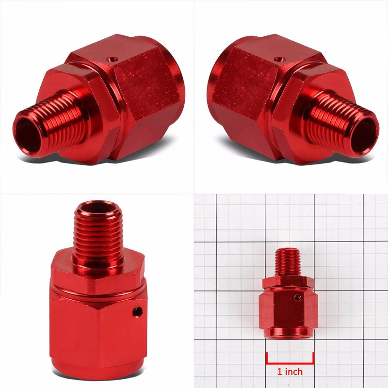 Red 10AN Female Flare-1/4" NPT Male Reducer Swivel Hose B-Nut Fitting Adapter BuildFastCar