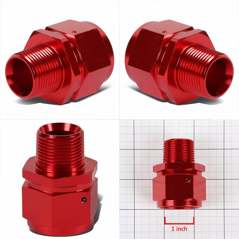 Red 16AN Female Flare-3/4" NPT Male Reducer Swivel Hose B-Nut Fitting Adapter BuildFastCar