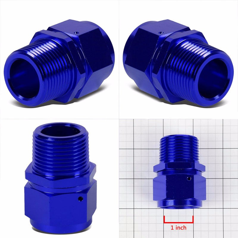 Blue 16AN Female Flare-1.00" NPT Male Reducer Swivel Hose B-Nut Fitting Adapter BuildFastCar