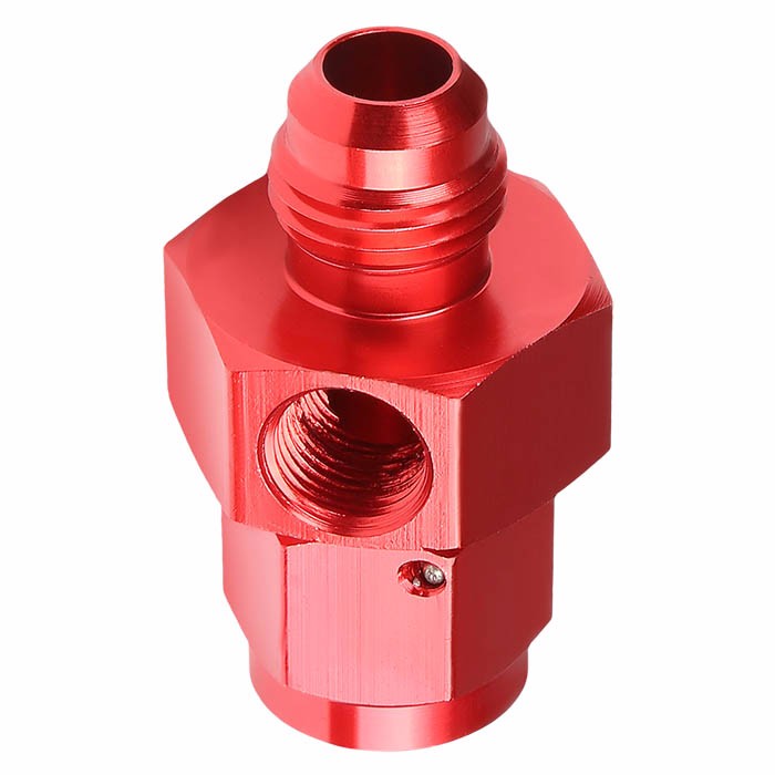 Red Female/Male+1/8" NPT Side Port Oil/Fuel Pressure 6AN-6AN Fitting Adapter BuildFastCar