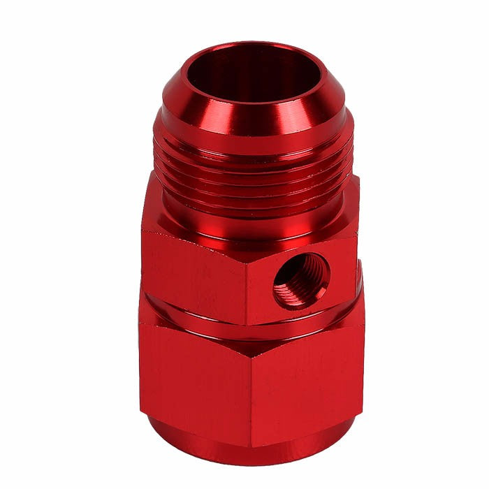 Red Female/Male+1/8" NPT Side Port Oil/Fuel Pressure 16AN-16AN Fitting Adapter BuildFastCar