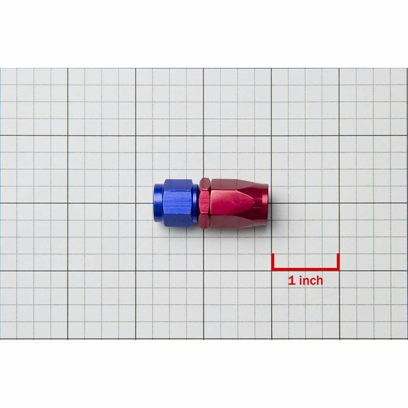 Red/Blue Straight Swivel Seal Oil/Fuel/Fluid Flare Hose 4AN Fitting Adapter BuildFastCar