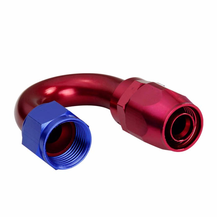 Red/Blue 180 Degree Swivel Seal Oil/Fuel/Fluid Flare Hose 12AN Fitting Adapter BuildFastCar