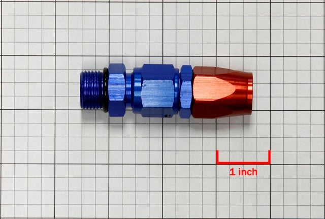 Red/Blue Straight Swivel Oil/Fuel/Fluid Line Hose End 8AN T2 Fitting Adapter BuildFastCar