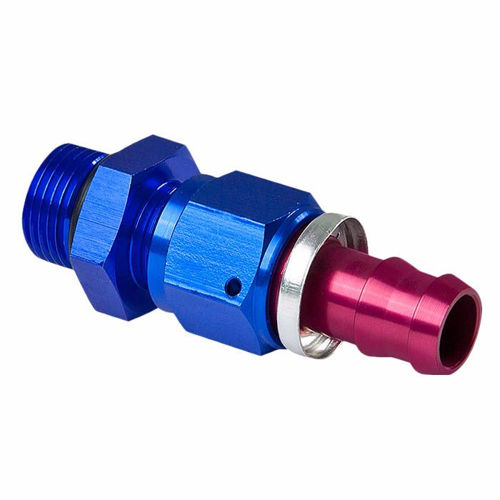 Red/Blue Straight Push-On Oil/Fuel/Gas/Fluid Hose End 12AN T4 Fitting Adapter BuildFastCar